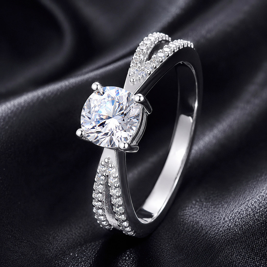 PRAO Ring Anti-Tarnish Solitaire Pavé (Adjustable Size)