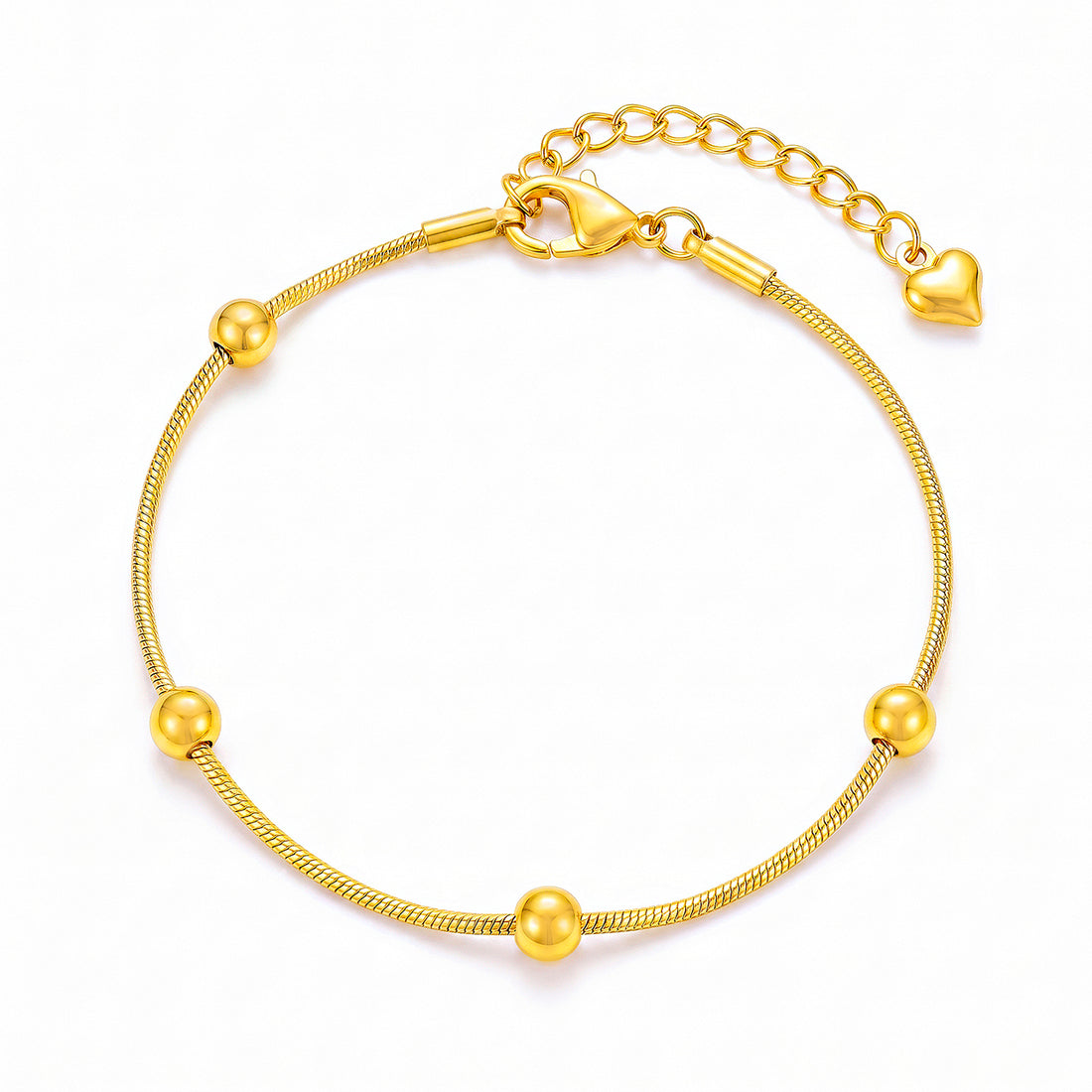 PRAO Bracelet Anti-Tarnish Heart Chain (Adjustable Size)