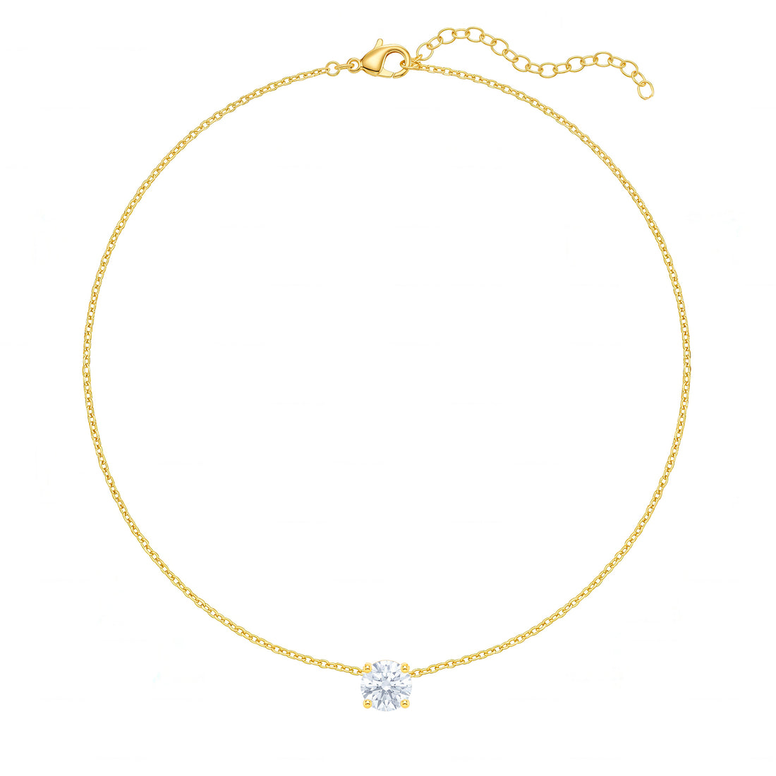 PRAO Necklace Anti-Tarnish Gold Plated Chain With American Diamond
