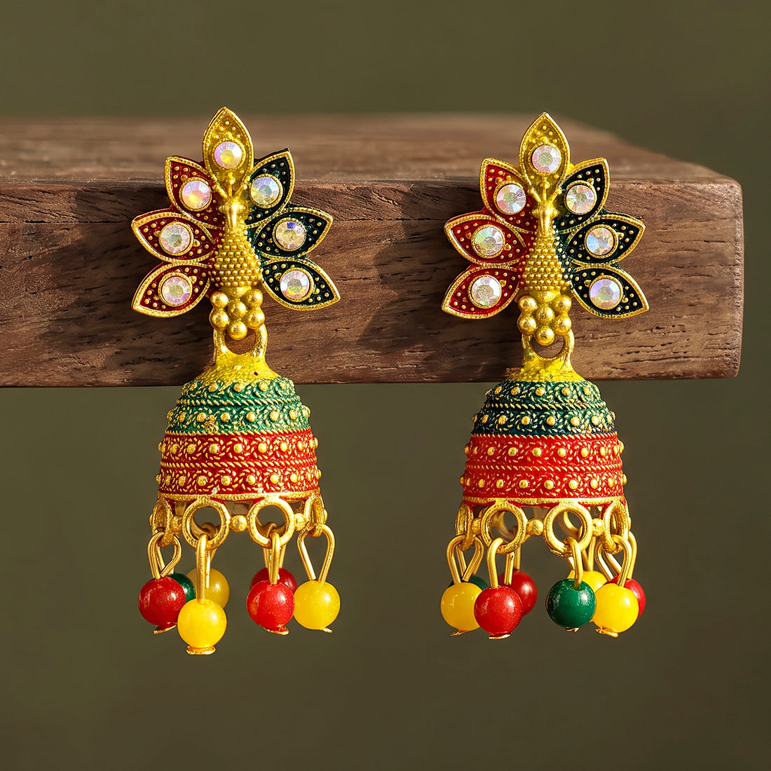 PRAO Earrings Anti-Tarnish Multicolor Enamel Jhumka