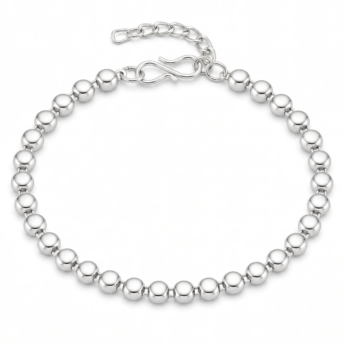 PRAO Anklet Anti-Tarnish Classic Silver Tablet Chain