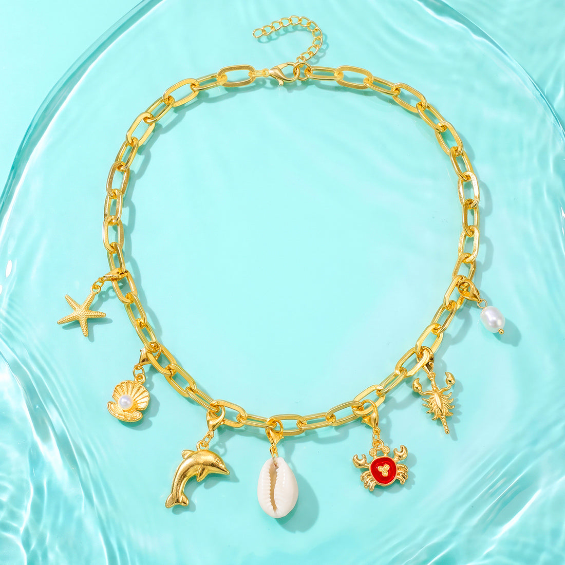 PRAO Necklace Anti-Tarnish Ocean Charms