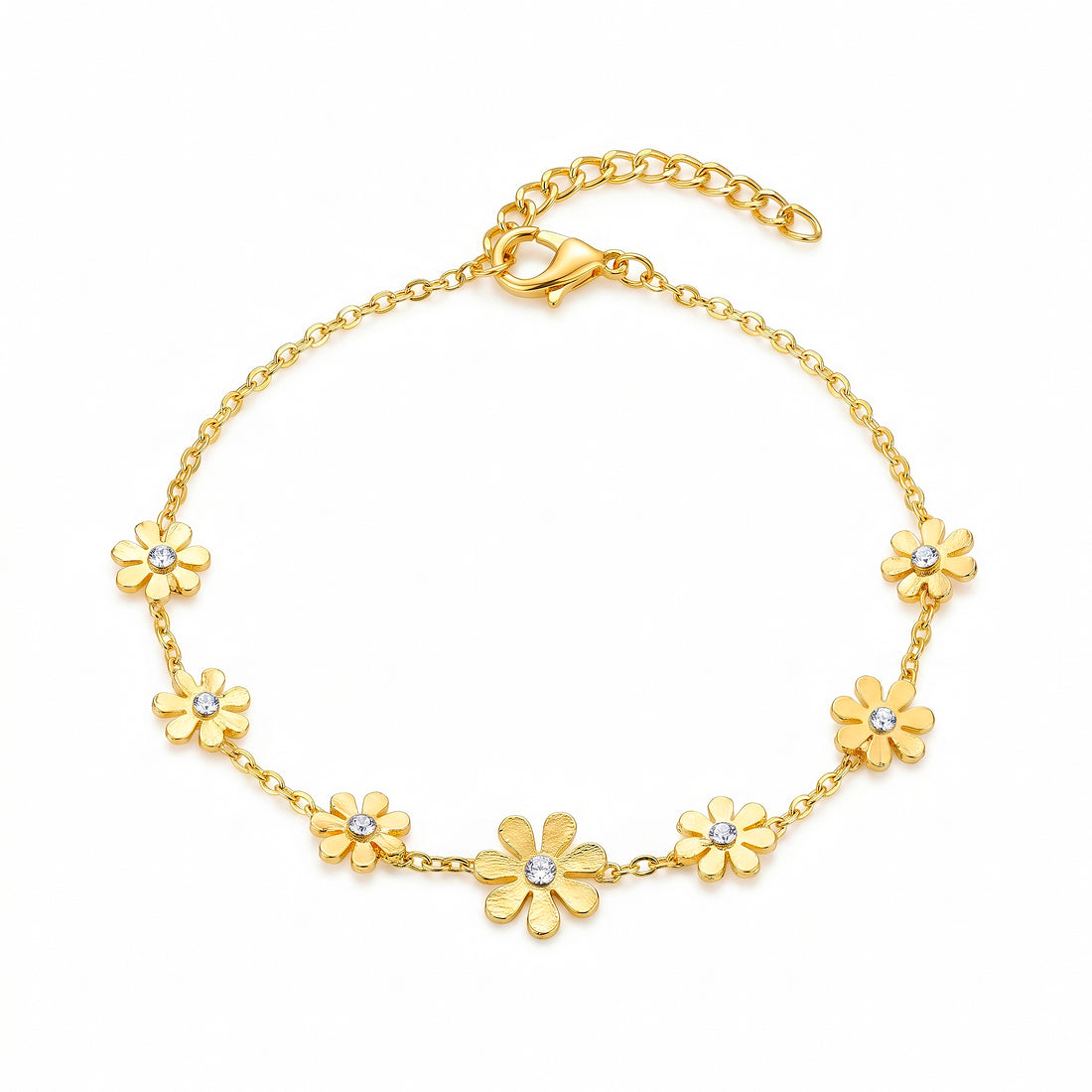 PRAO Bracelet Anti-Tarnish Daisy Crystal (Adjustable Size)