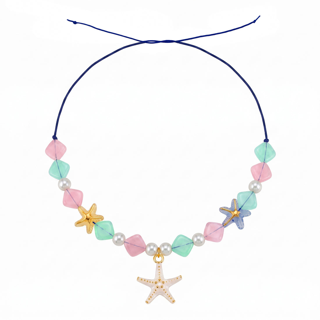 PRAO Necklace Anti-Tarnish Starfish Pearl Cord