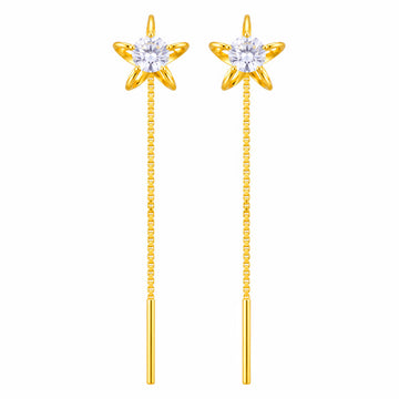 PRAO Earrings Anti-Tarnish Star Crystal Threader