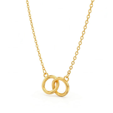 PRAO Necklace Anti-Tarnish Gold Plated Interlocking Rings Pendant