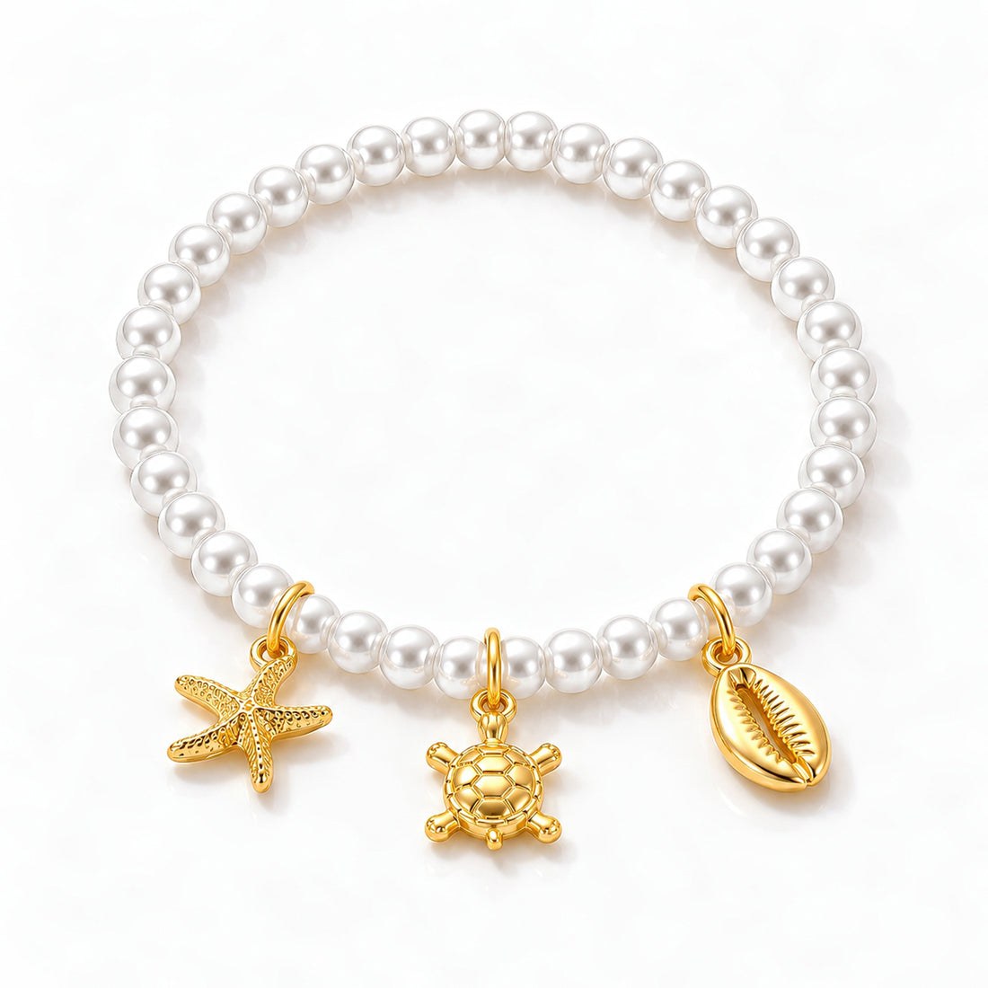 PRAO Bracelet Anti-Tarnish Pearl Ocean Charm (Adjustable Size)