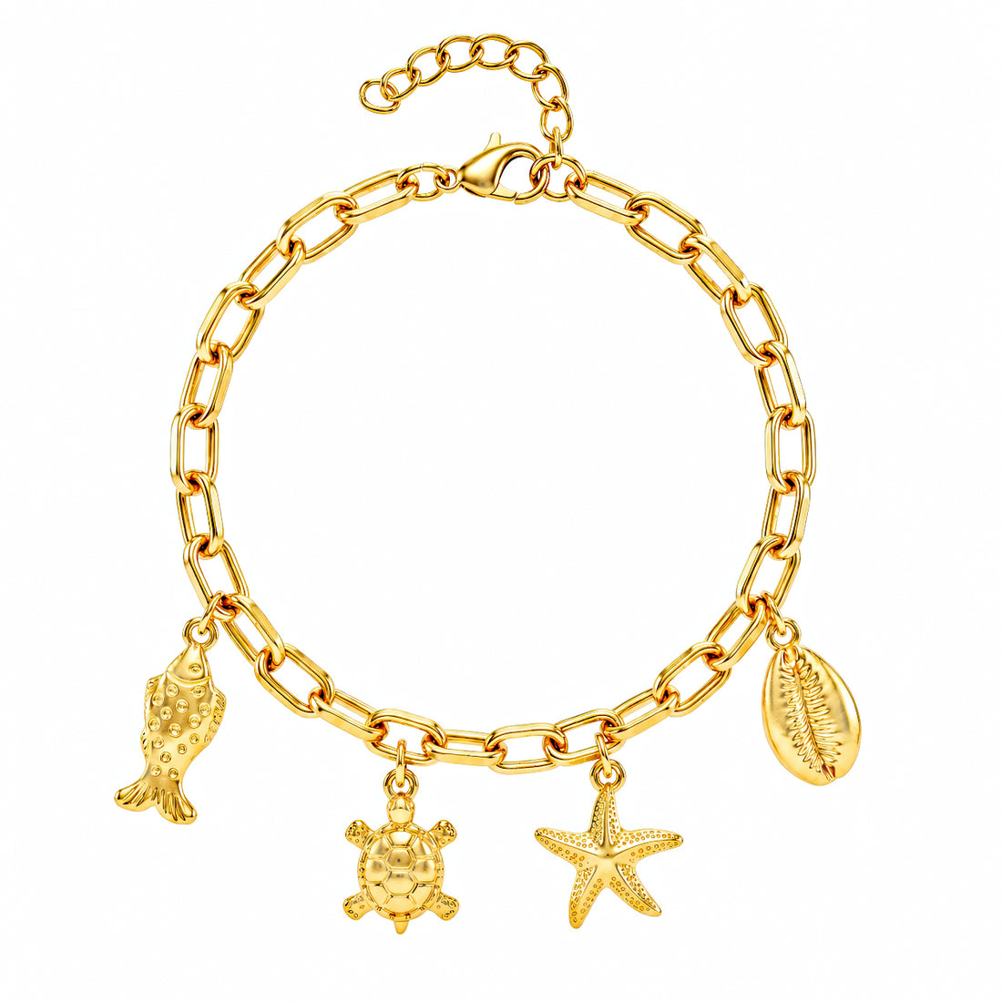 PRAO Bracelet Anti-Tarnish Ocean Charms (Adjustable Size)