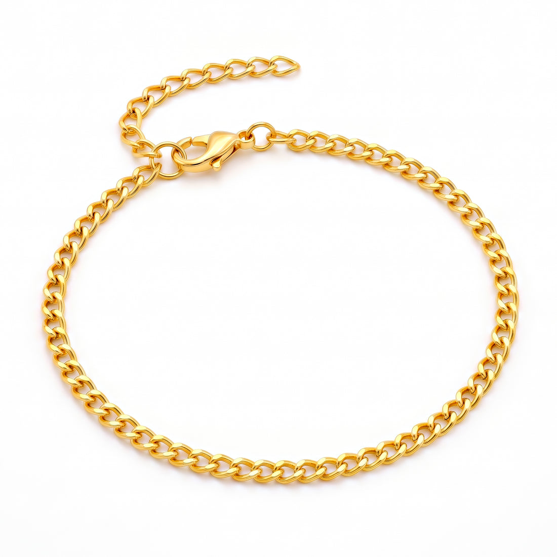 PRAO Bracelet Anti-Tarnish Curb Link Chain (Adjustable Size)