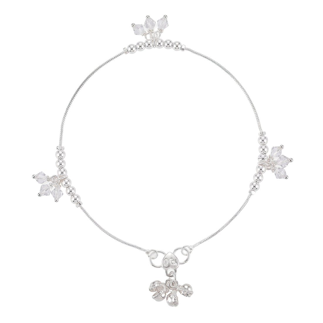 PRAO Anklet Anti-Tarnish Crystal Drop Ghungroo