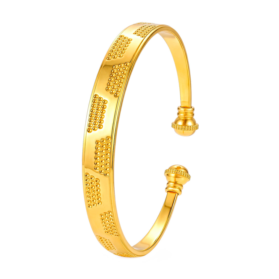 PRAO Bracelet Anti-Tarnish Geometric Block Bead Bangle (Adjustable Size)