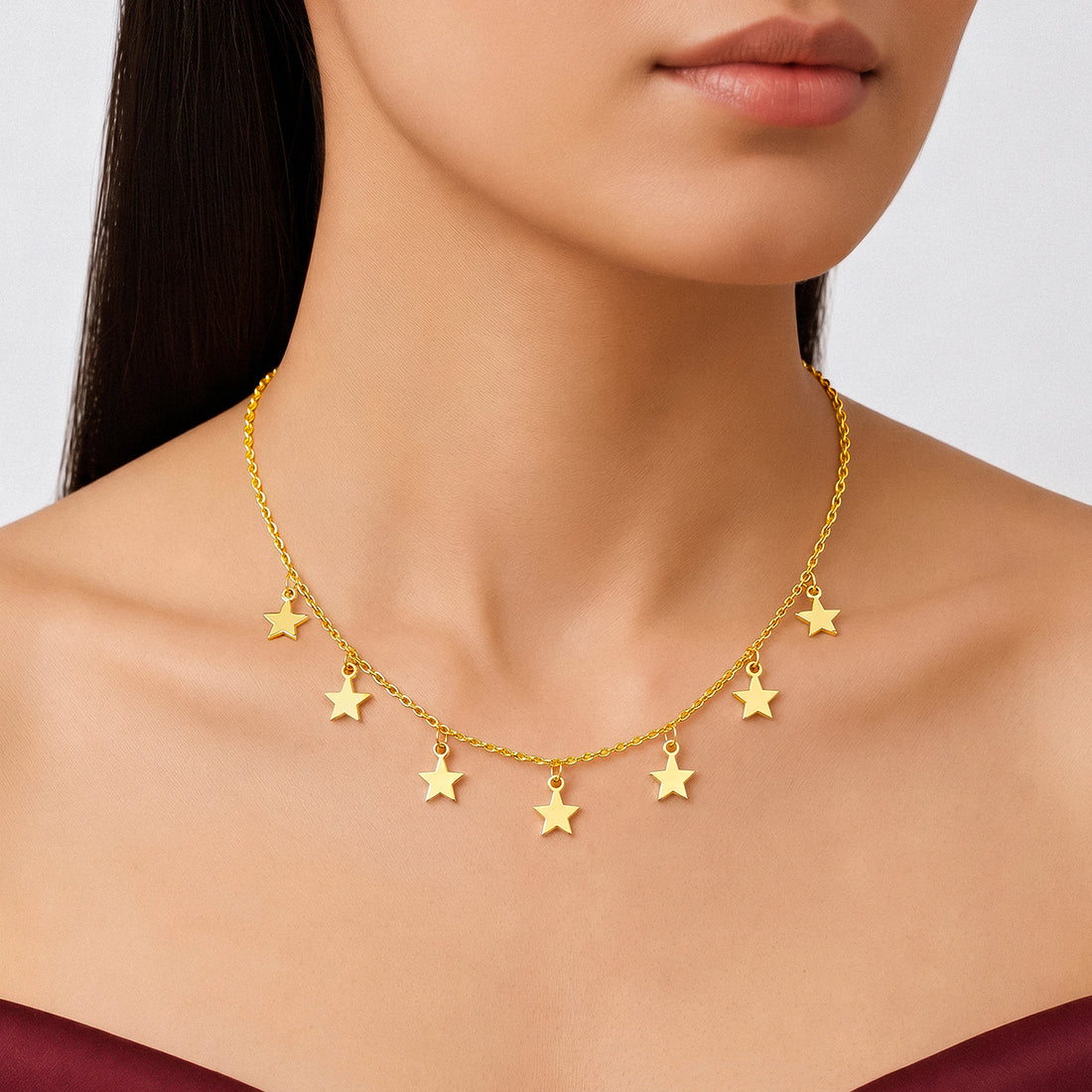 PRAO Necklace Anti-Tarnish Gold Plated Star Charm