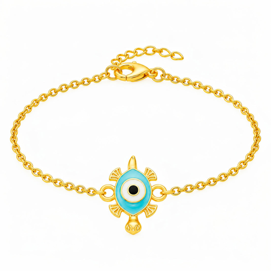 PRAO Bracelet Anti-Tarnish Turtle Evil Eye Charm (Adjustable Size)