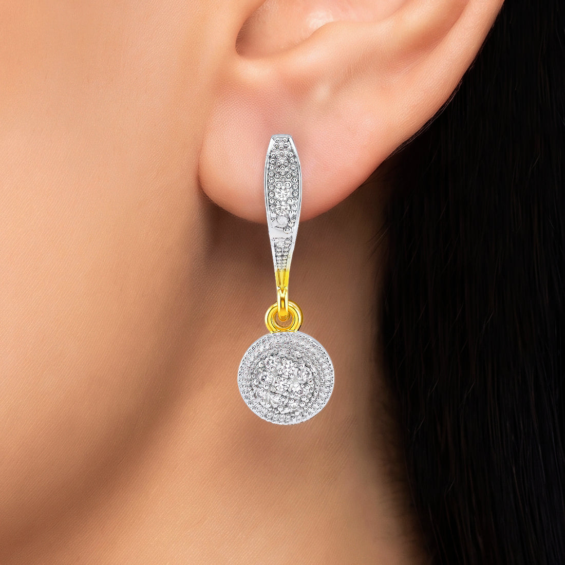 PRAO Earrings Anti-Tarnish Crystal Ball Dangle