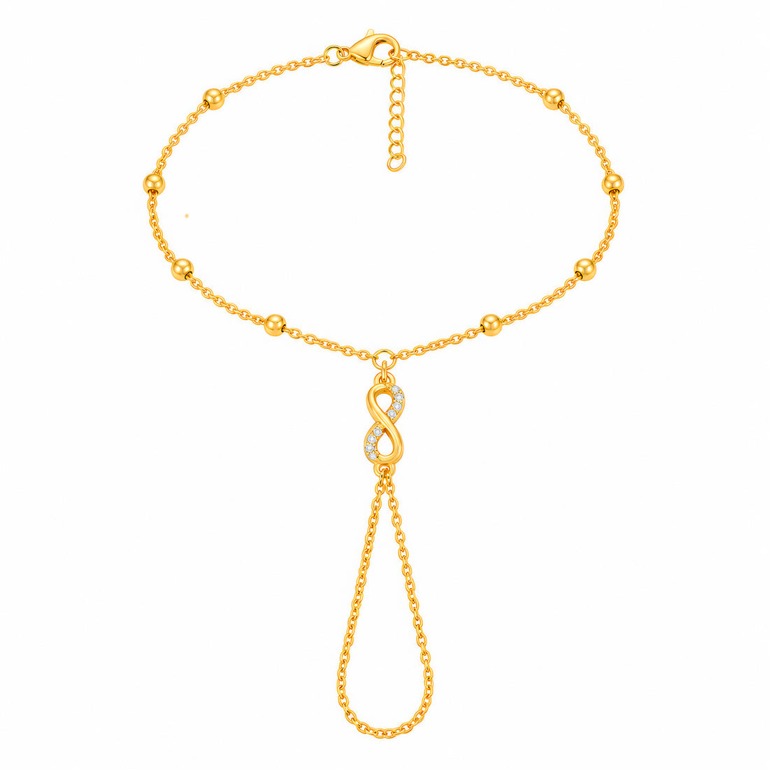 PRAO Anklet Anti-Tarnish Infinity Barefoot Sandal
