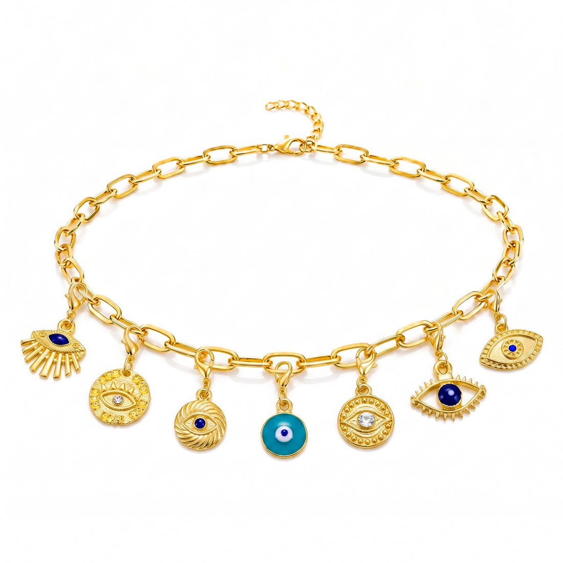 PRAO Necklace Anti-Tarnish Evil Eye Charms
