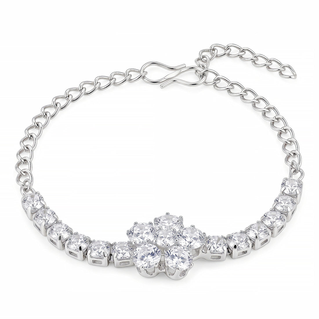 PRAO Bracelet Anti-Tarnish Floral Tennis (Adjustable Size)