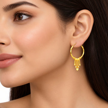 PRAO Earrings Anti-Tarnish Twisted Hoop Chain Tassel