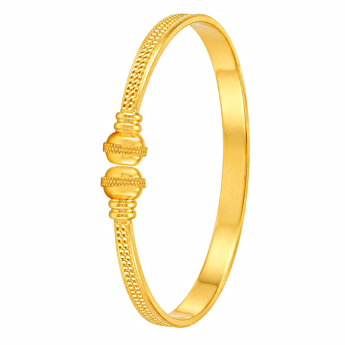 PRAO Bracelet Anti-Tarnish Textured Mesh Bead Bangle (Adjustable Size)