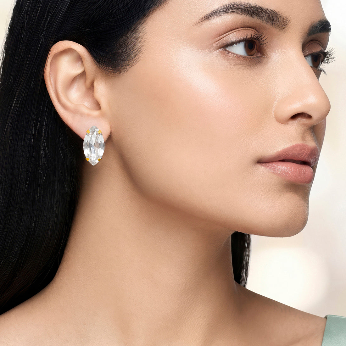 PRAO Earrings Anti-Tarnish Marquise Crystal