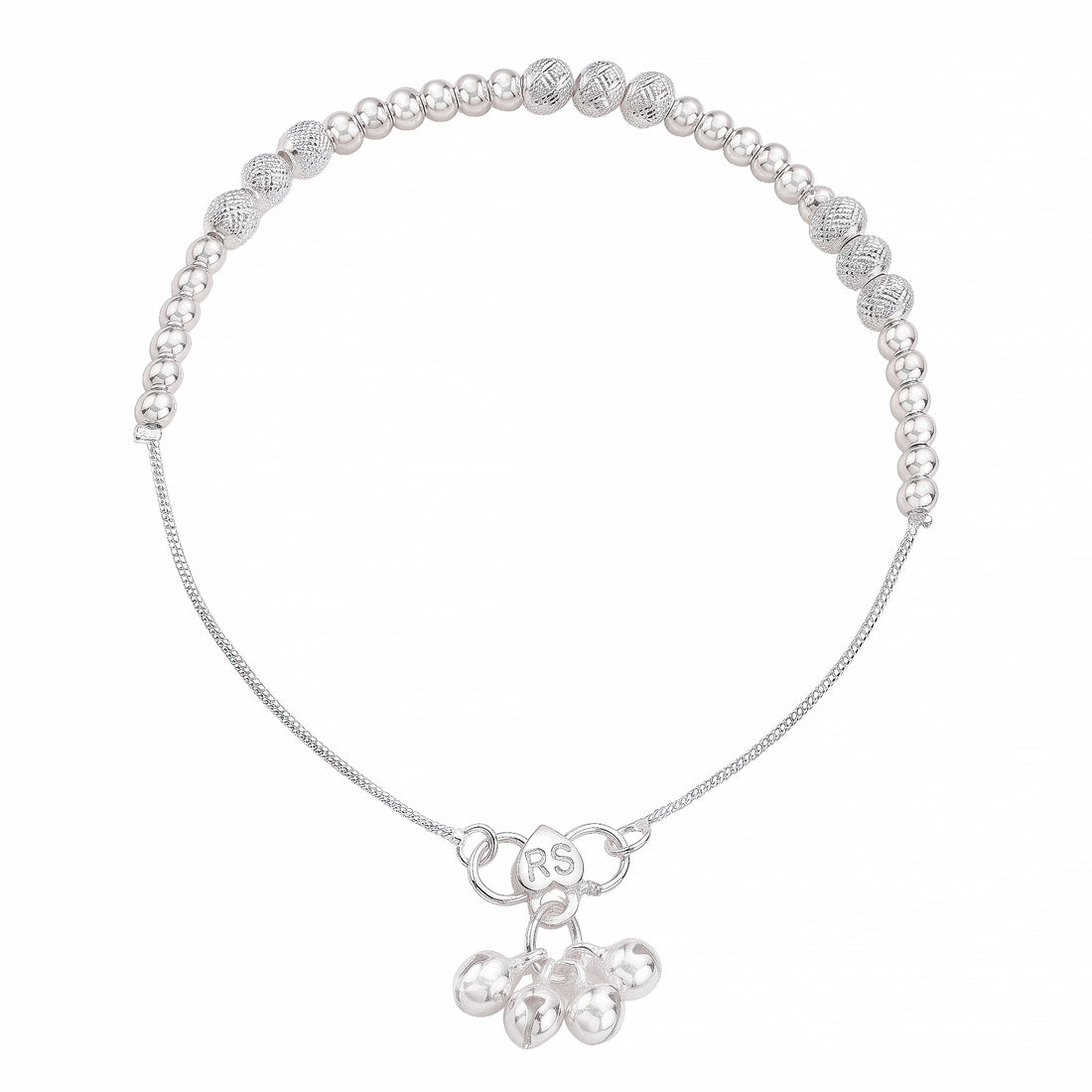 PRAO Anklet Anti-Tarnish Textured Bead Payal