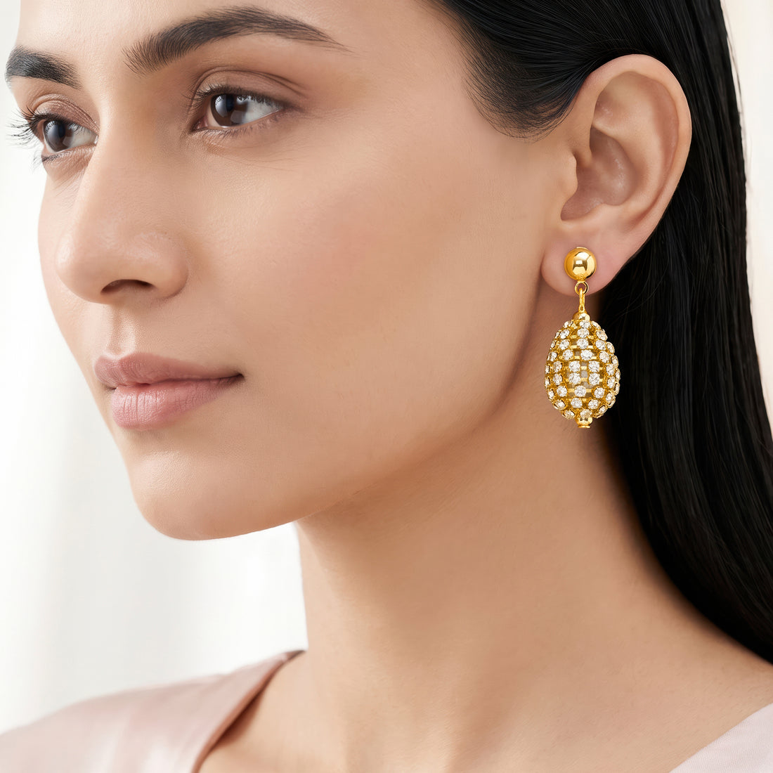 PRAO Earrings Anti-Tarnish Rhinestone Drop Danglers