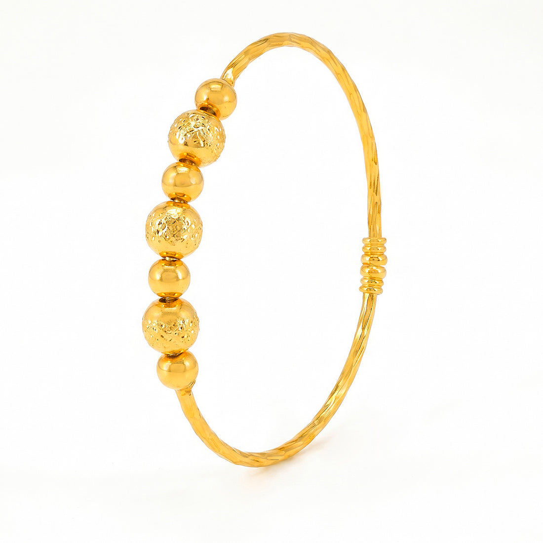 PRAO Bracelet Anti-Tarnish Twisted Bead Bangle (Adjustable Size)