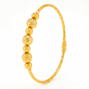 PRAO Bracelet Anti-Tarnish Twisted Bead Bangle (Adjustable Size)