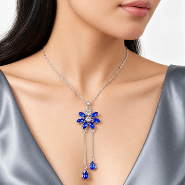 PRAO Necklace Anti-Tarnish Crystal Flower