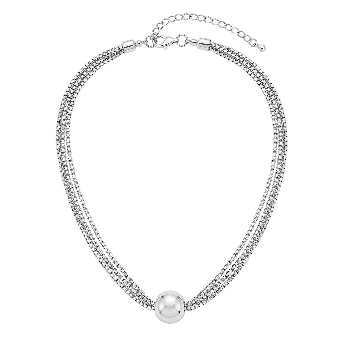 PRAO Necklace Anti-Tarnish Silver Plated Box Chain