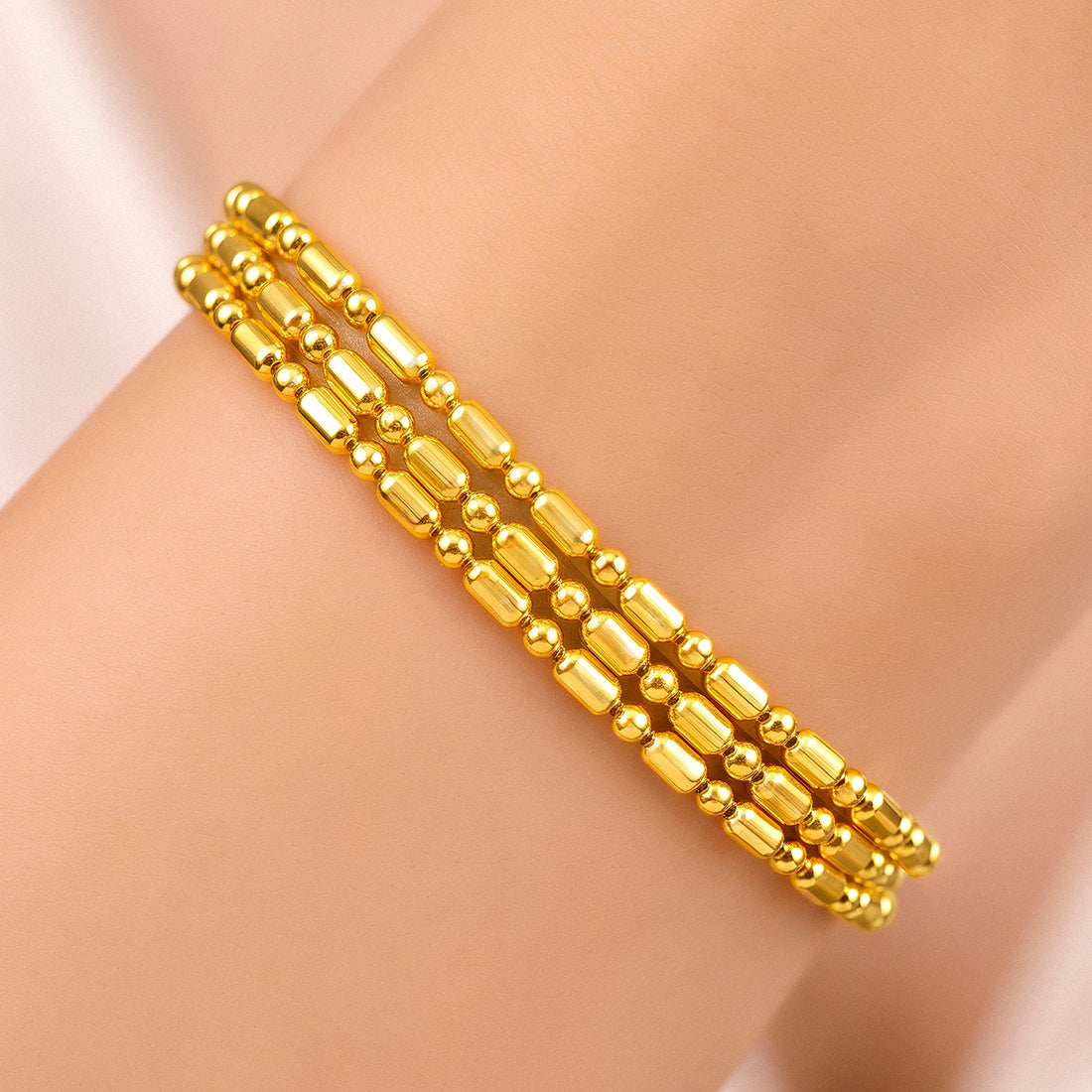PRAO Bracelet Anti-Tarnish Multi Strand Capsule Chain (Adjustable Size)