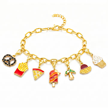 PRAO Bracelet Anti-Tarnish Yummy Bites Charms (Adjustable Size)