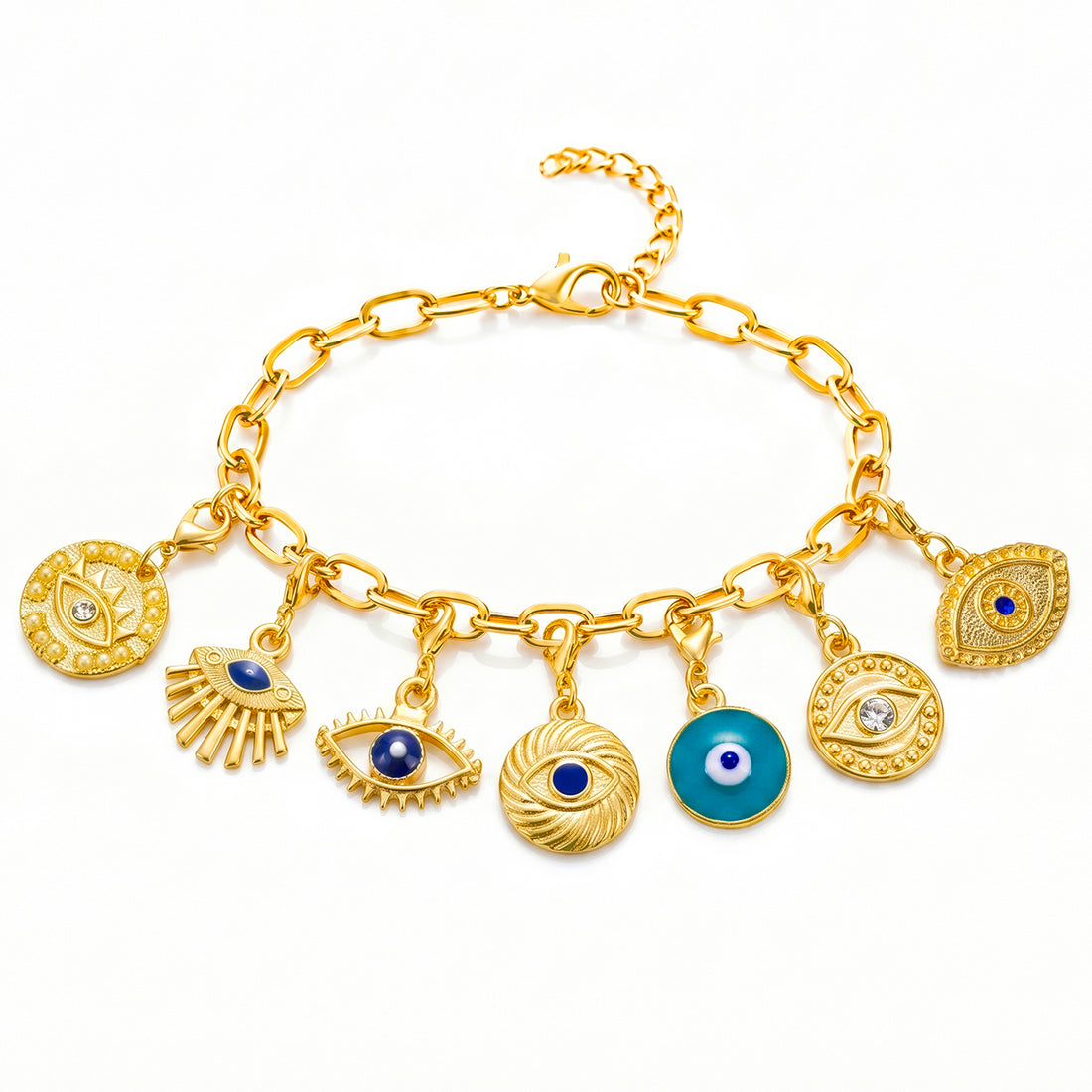 PRAO Bracelet Anti-Tarnish Evil Eye Charms (Adjustable Size)
