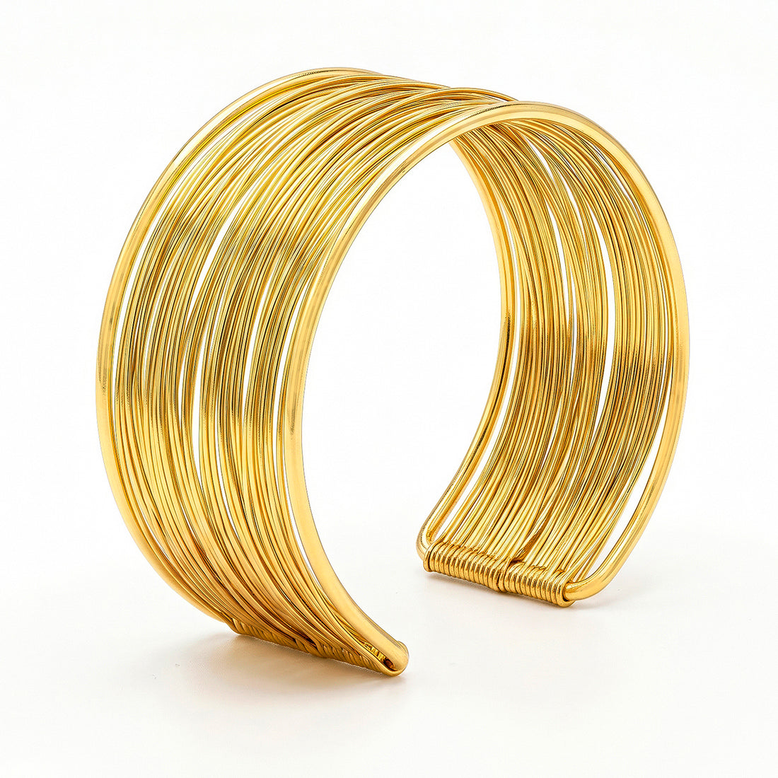 PRAO Bracelet Anti-Tarnish Gold Plated Wired Bangle (Adjustable Size)