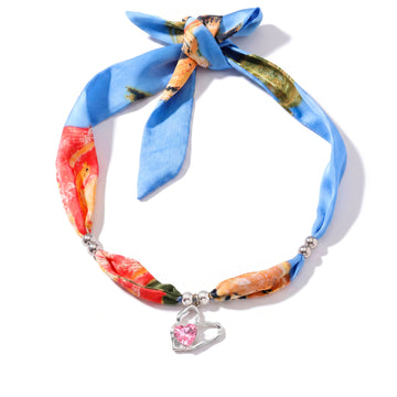 PRAO Necklace Anti-Tarnish Fabric Heart Charms