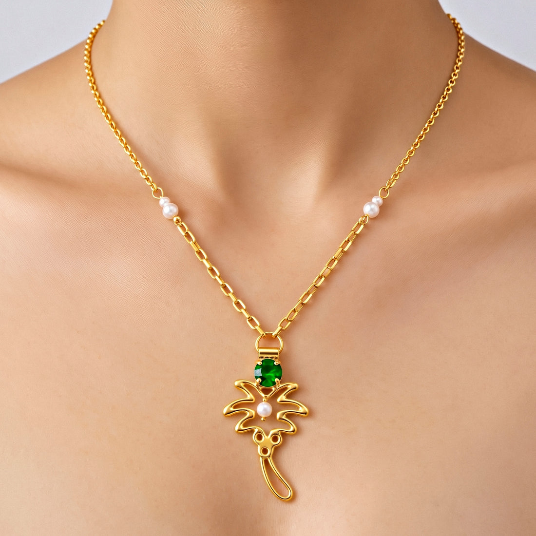 PRAO Necklace Anti-Tarnish Palm Tree Pendant