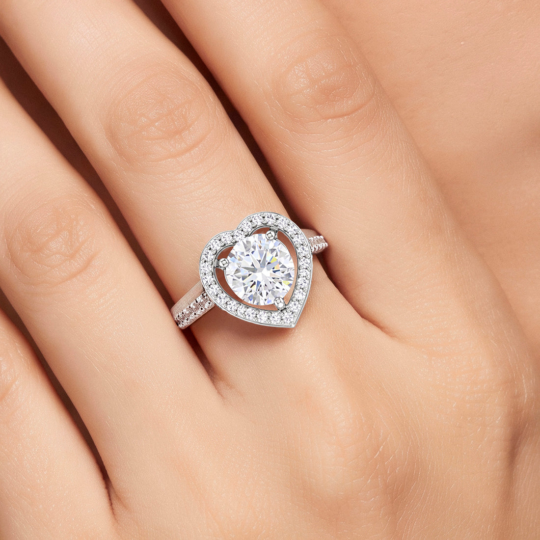 PRAO Ring Anti-Tarnish Heart Crystal (Adjustable Size)