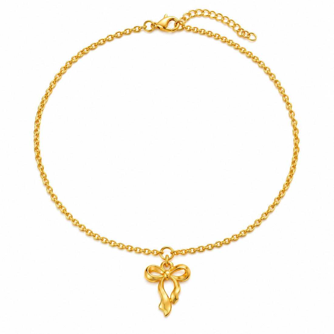 PRAO Necklace Anti-Tarnish Gold Plated Bow Pendant
