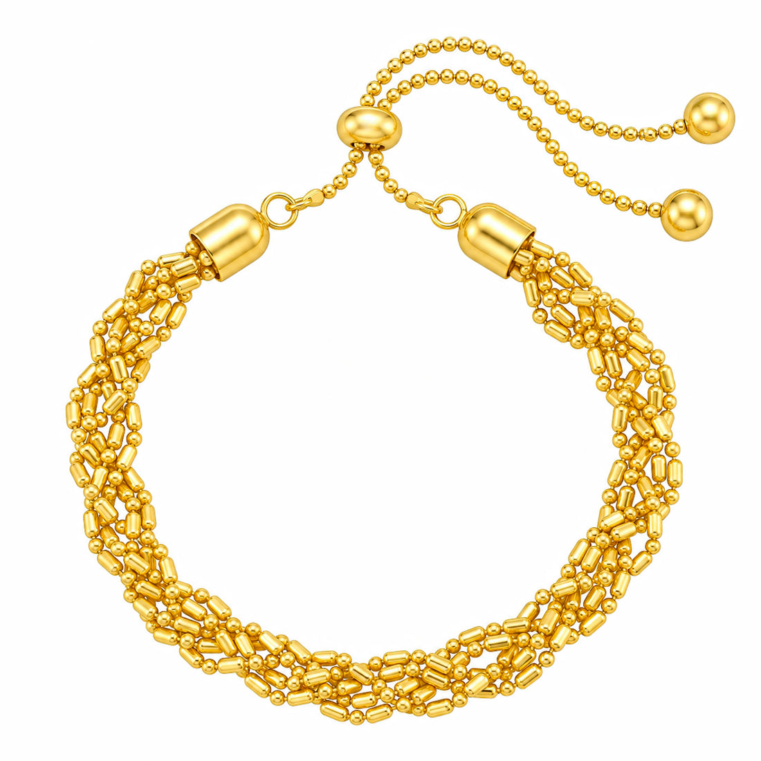 PRAO Bracelet Anti-Tarnish Braided Multi Chain (Adjustable Size)