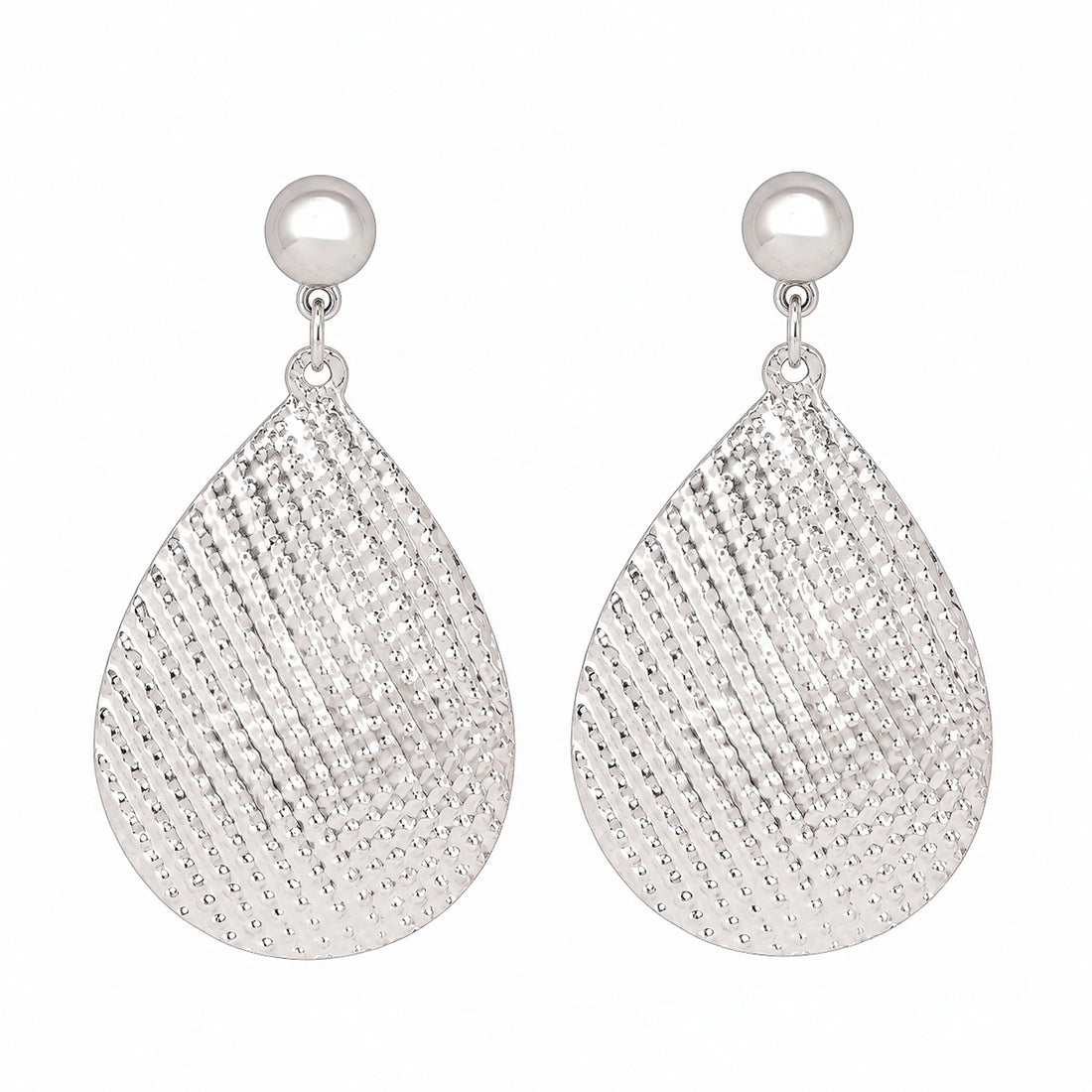 PRAO Earrings Anti-Tarnish Textured Teardrop Dangle