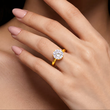 PRAO Ring Anti-Tarnish Gold Plated Solitaire (Adjustable Size)