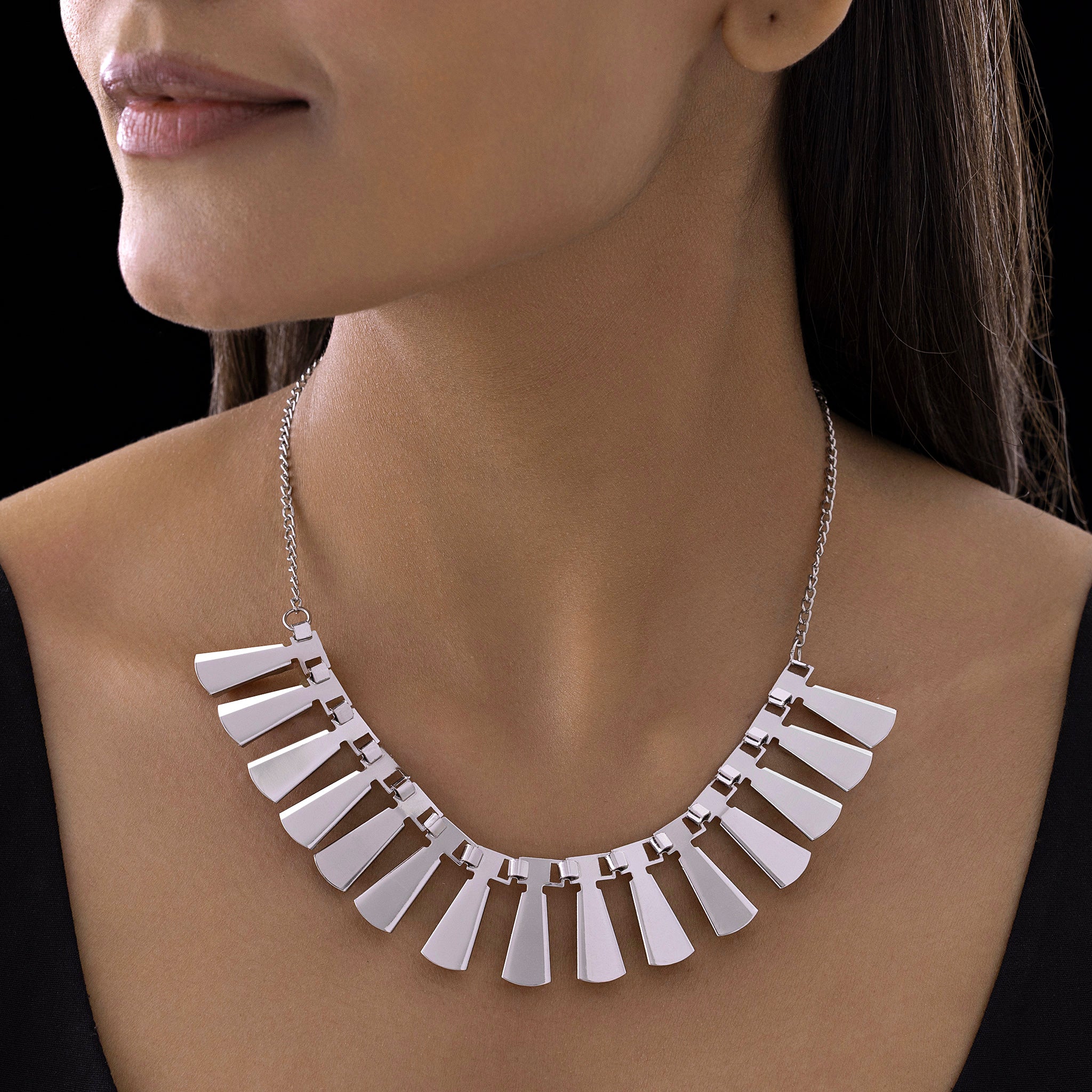 PRAO Anti-Tarnish Tribal Statement Necklace