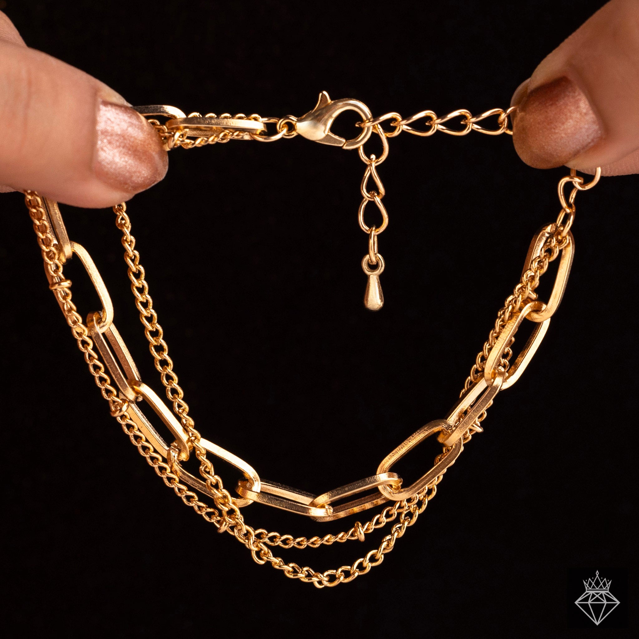 Anti-Tarnish Triple Layer Chain Elegant Bracelet By PRAO