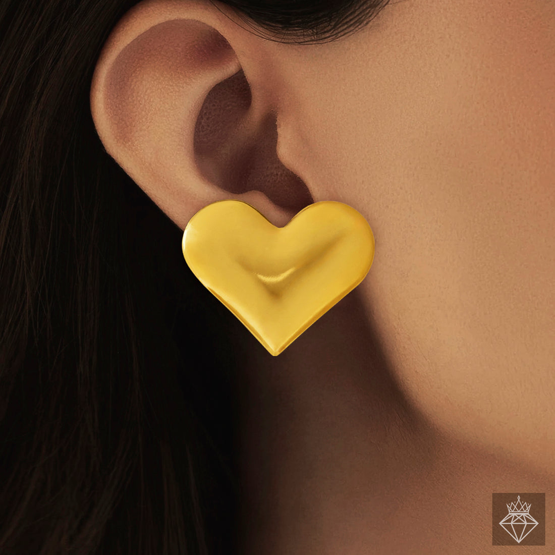 PRAO Anti-Tarnish Golden Heart Earrings✨