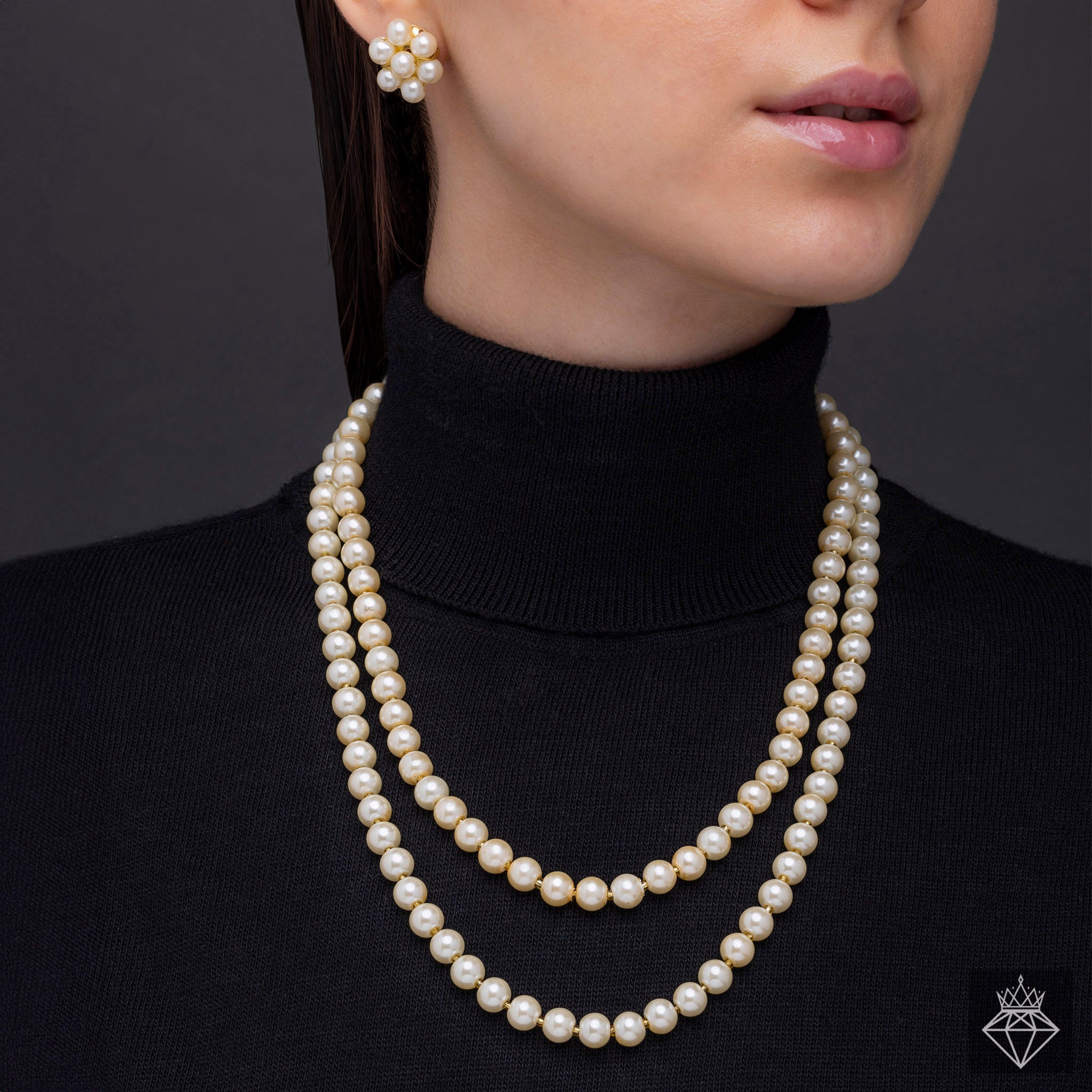 PRAO Multilayer Pearl Necklace Set With Earrings✨
