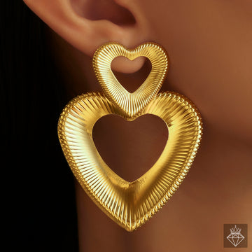 Sweetheart Gold Plated Anti-Tarnish Heart Danglers By PRAO