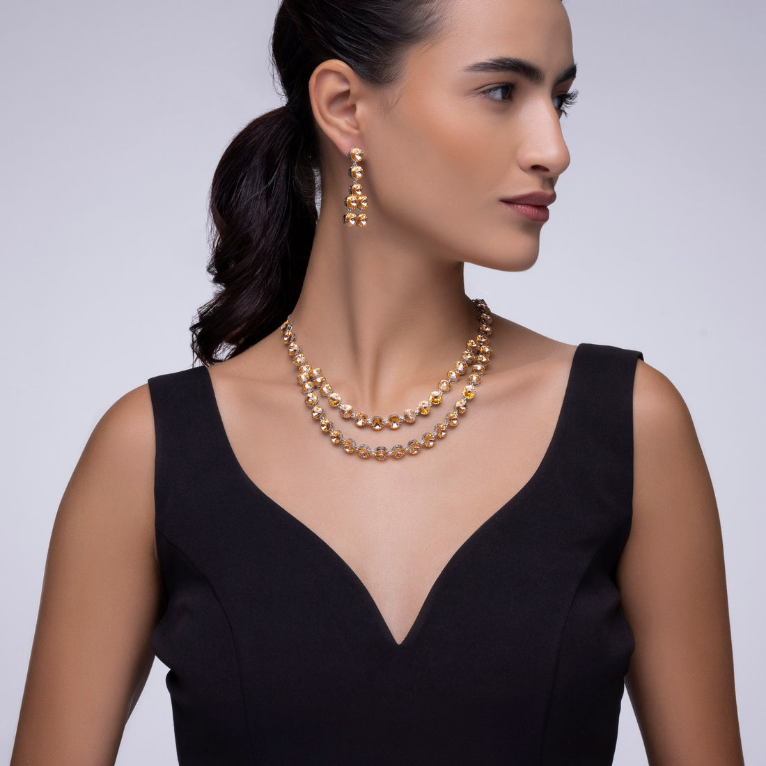 Glimmering Layered Necklace Set