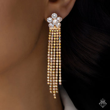 PRAO Anti-Tarnish Crystal Flower Danglers✨