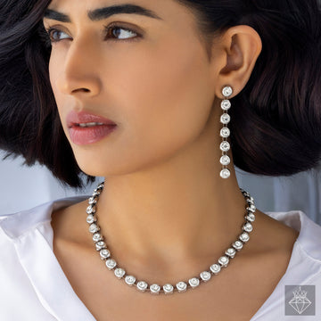 PRAO Anti-Tarnish AD Necklace Set With Earrings✨