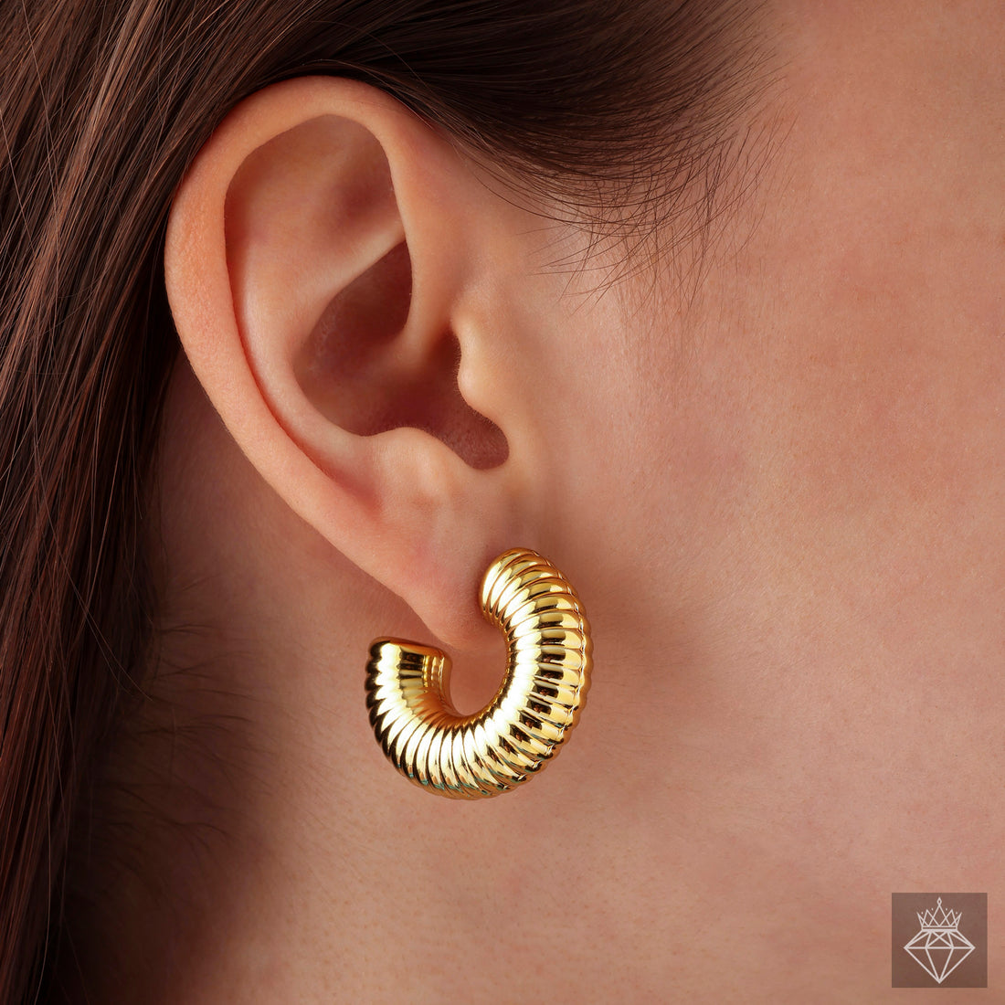 Graceful Ribbed CCB Chunky Hoops By PRAO